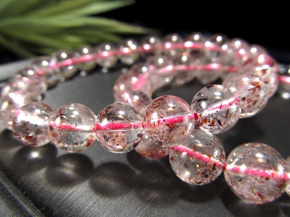 ストロベリークォーツ 苺水晶 ブレスレット レピドクロサイト Strawberry quartz