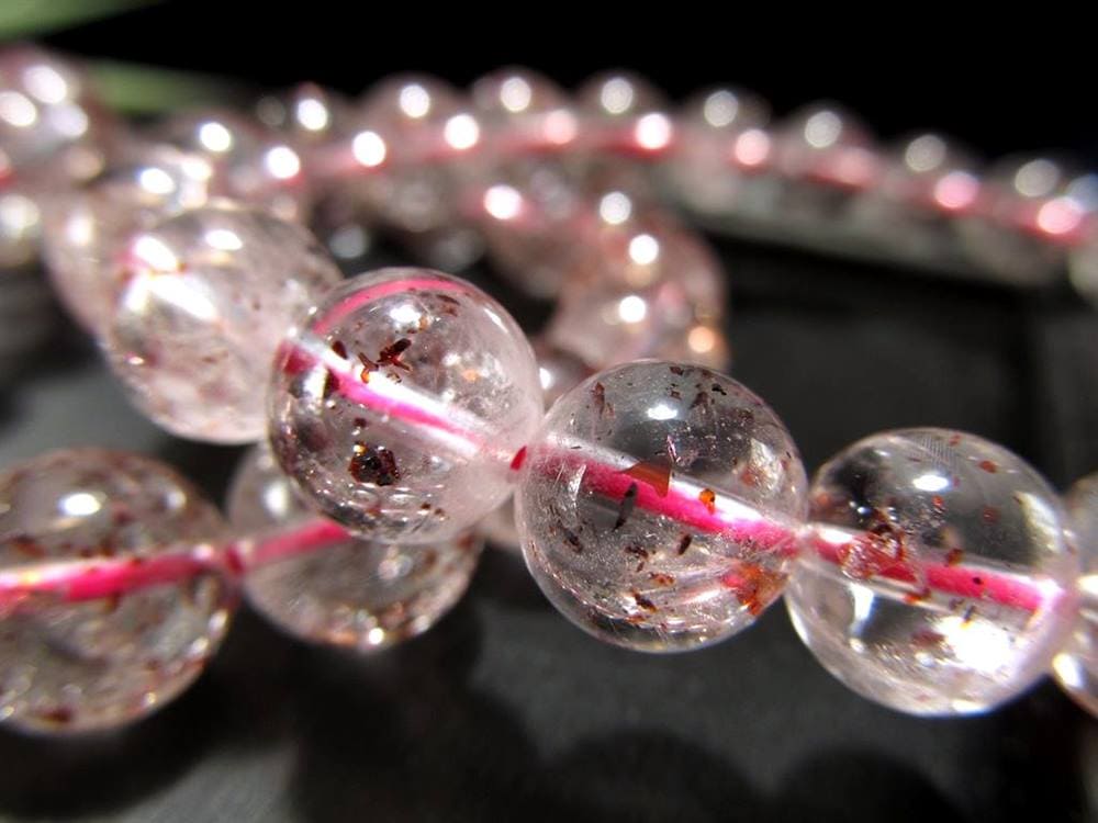 ストロベリークォーツ 苺水晶 ブレスレット レピドクロサイト Strawberry quartz