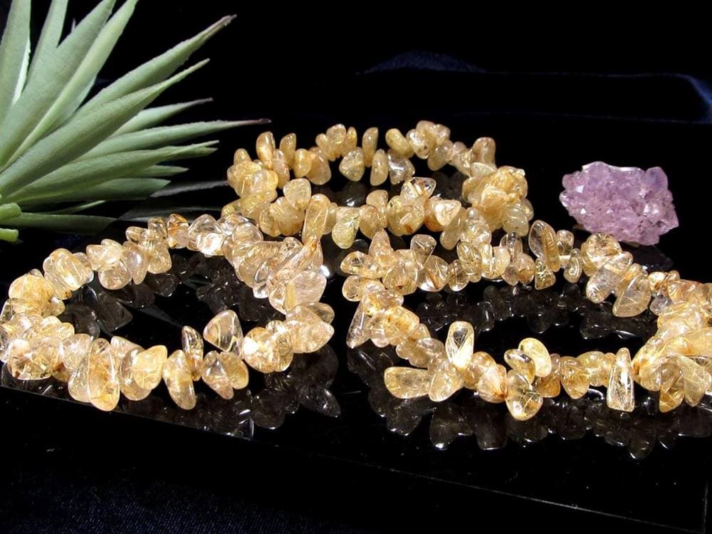 ゴールドルチルクォーツ ブレスレット ルチレイテッドクォーツ 金針水晶 パワーストーン