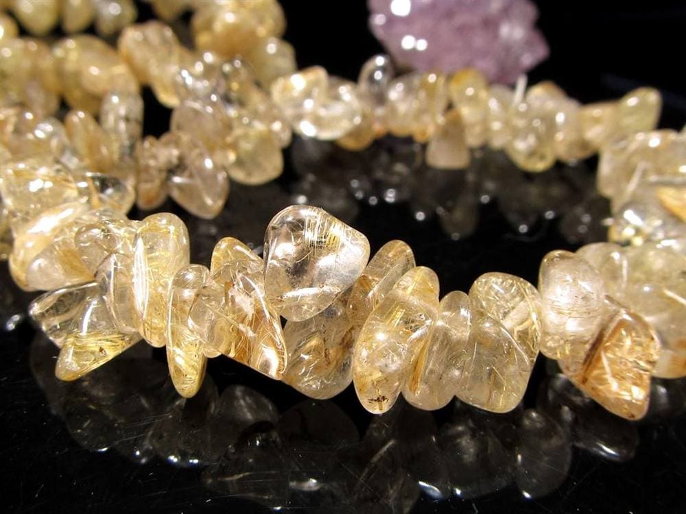 ゴールドルチルクォーツ ブレスレット ルチレイテッドクォーツ 金針水晶 パワーストーン