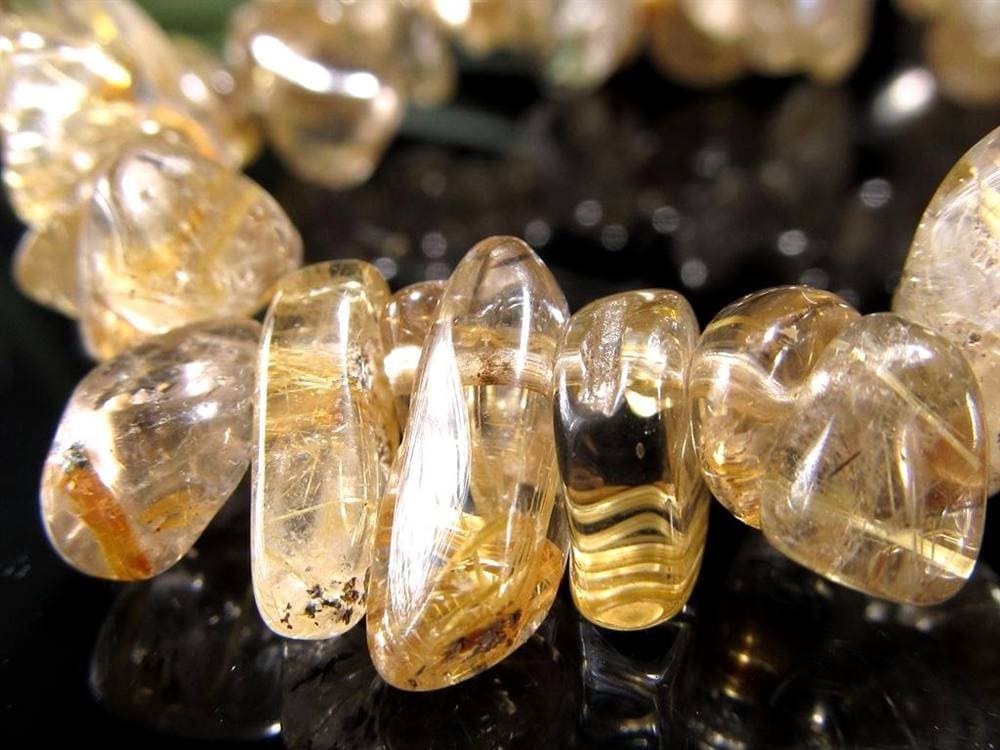ゴールドルチルクォーツ ブレスレット ルチレイテッドクォーツ 金針水晶 パワーストーン