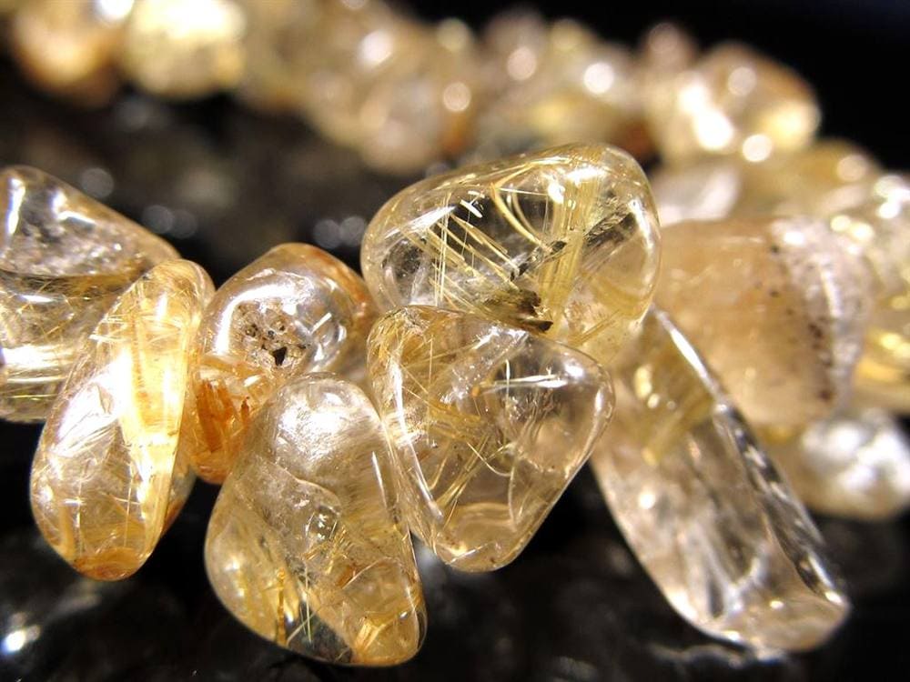 ゴールドルチルクォーツ ブレスレット ルチレイテッドクォーツ 金針水晶 パワーストーン