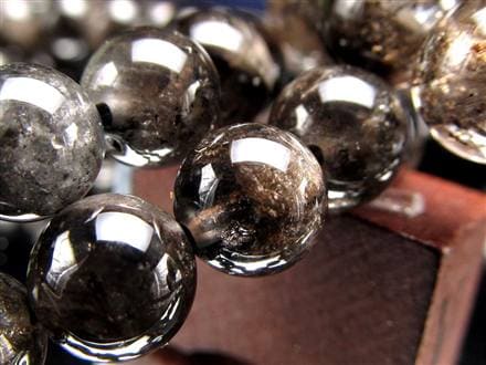 エレスチャルクォーツ 骸骨水晶 ブレスレット 水晶の最終形態 グラファイト