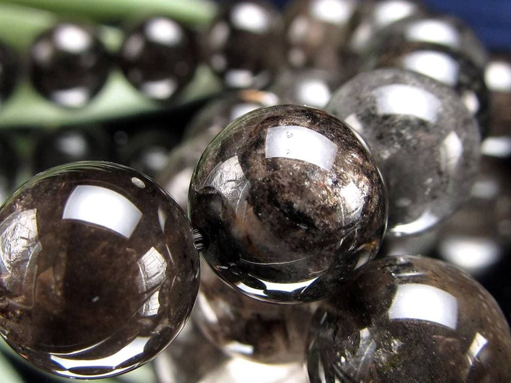 エレスチャルクォーツ 骸骨水晶 ブレスレット 水晶の最終形態 グラファイト