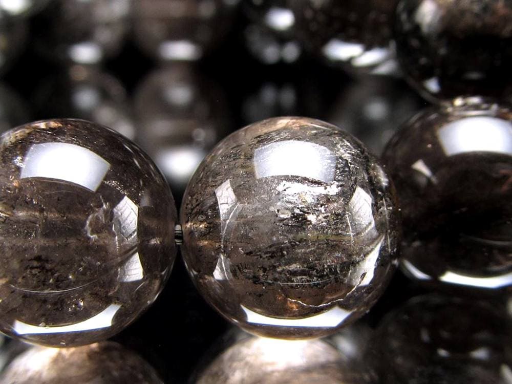 エレスチャルクォーツ 骸骨水晶 ブレスレット 水晶の最終形態 グラファイト