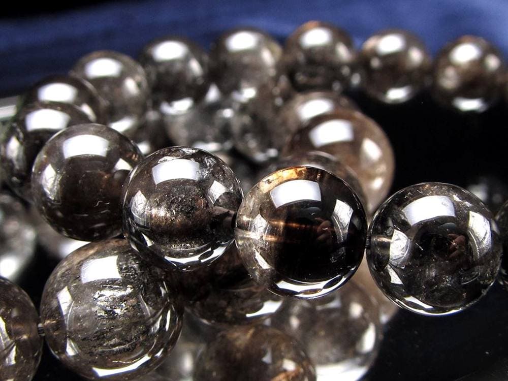 エレスチャルクォーツ 骸骨水晶 ブレスレット 水晶の最終形態 グラファイト