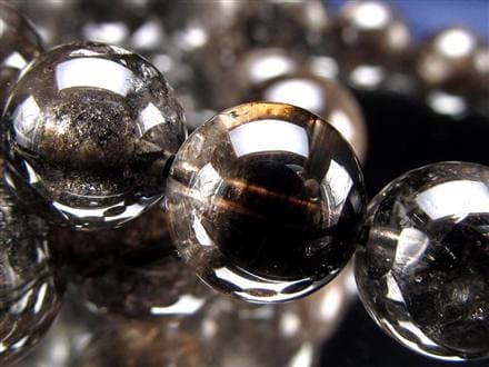 エレスチャルクォーツ 骸骨水晶 ブレスレット 水晶の最終形態 グラファイト