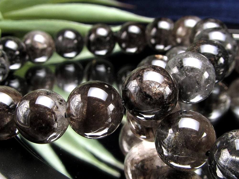 エレスチャルクォーツ 骸骨水晶 ブレスレット 水晶の最終形態 グラファイト