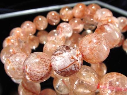 ◇レアカラー！◇情熱オレンジ×ふんわりホワイト◇絹雲母入り水晶