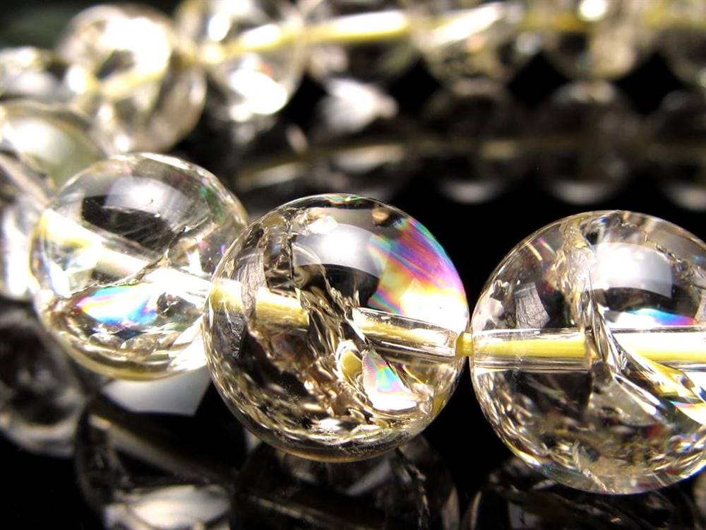 レモンクォーツ ブレスレット アイリス 黄水晶 虹入り