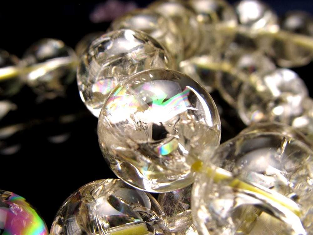 レモンクォーツ ブレスレット アイリス 黄水晶 虹入り