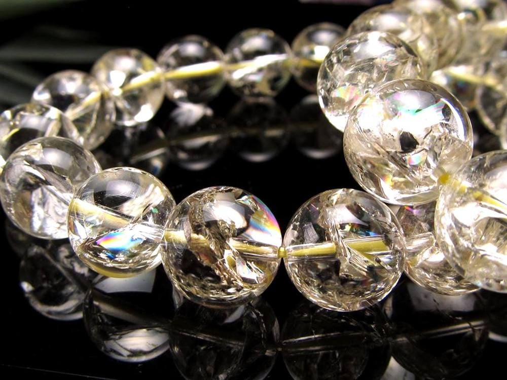 レモンクォーツ ブレスレット アイリス 黄水晶 虹入り