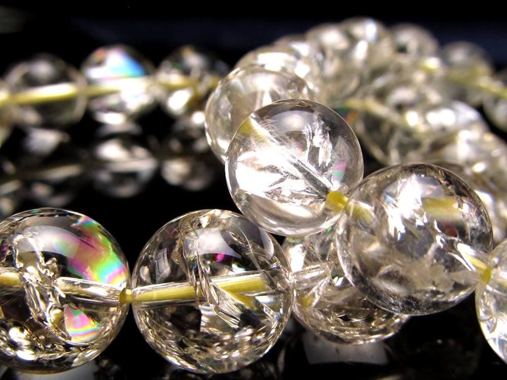 レモンクォーツ ブレスレット アイリス 黄水晶 虹入り