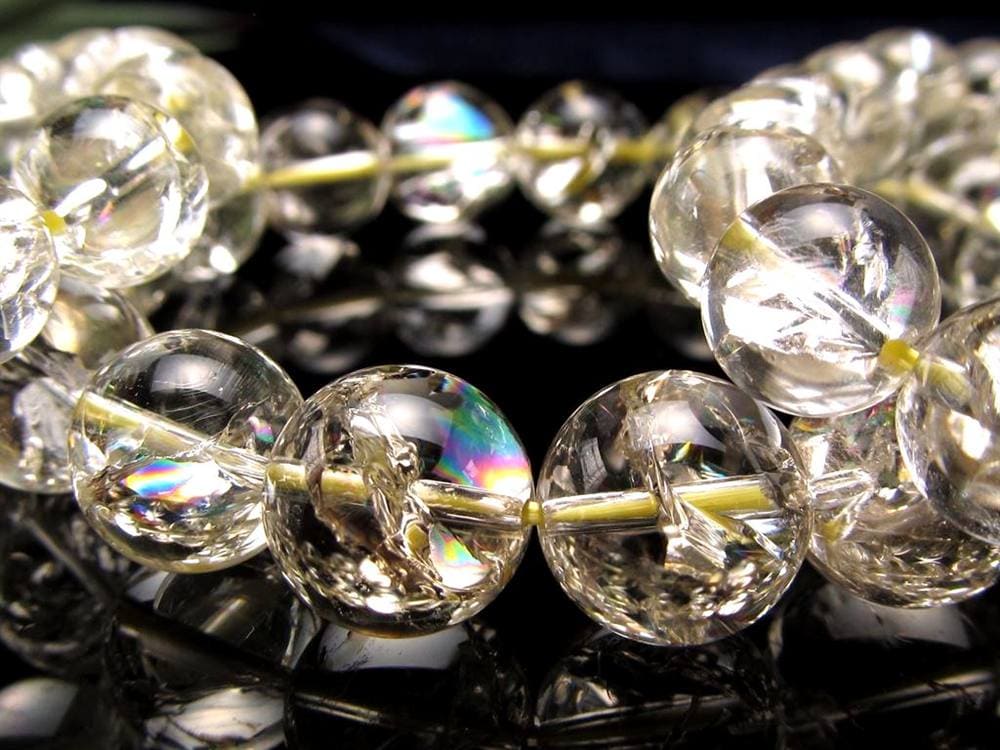レモンクォーツ ブレスレット アイリス 黄水晶 虹入り