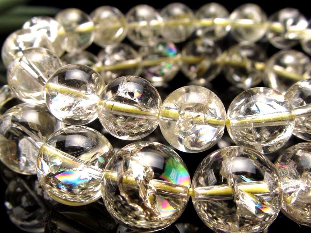 レモンクォーツ ブレスレット アイリス 黄水晶 虹入り