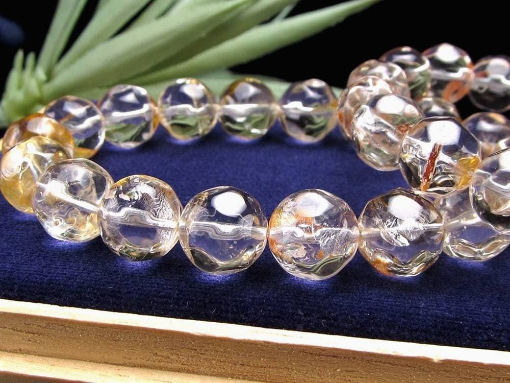 ライモナイト クリスタル クォーツ ブレスレット パイナップルカット 天然石