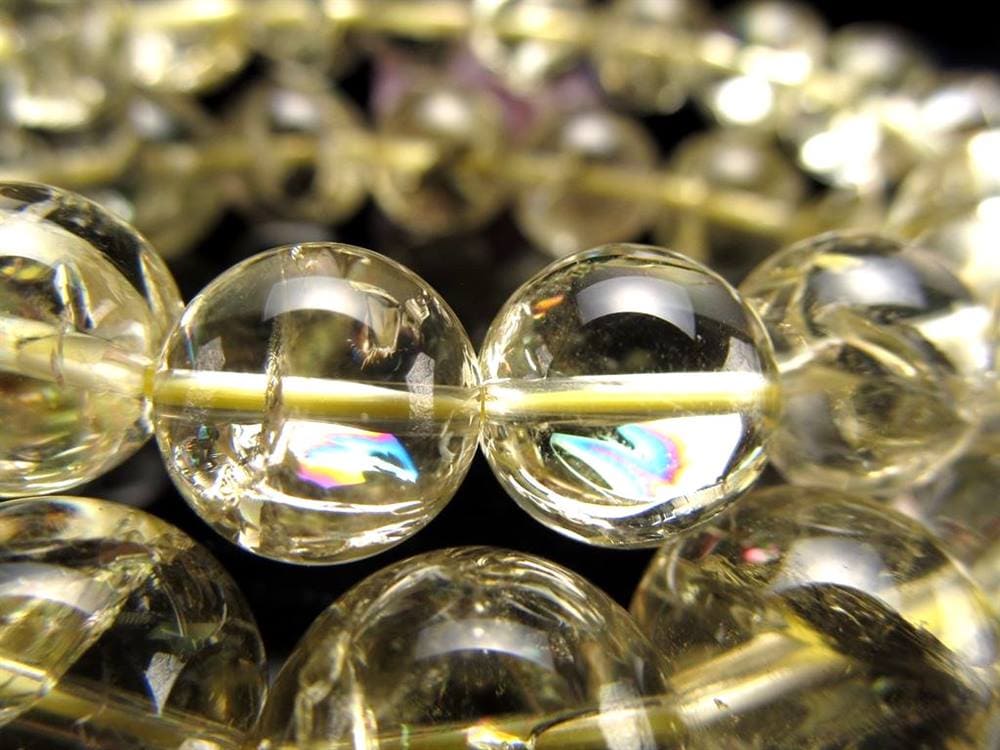 レモンクォーツ ブレスレット アイリス 黄水晶 虹入り