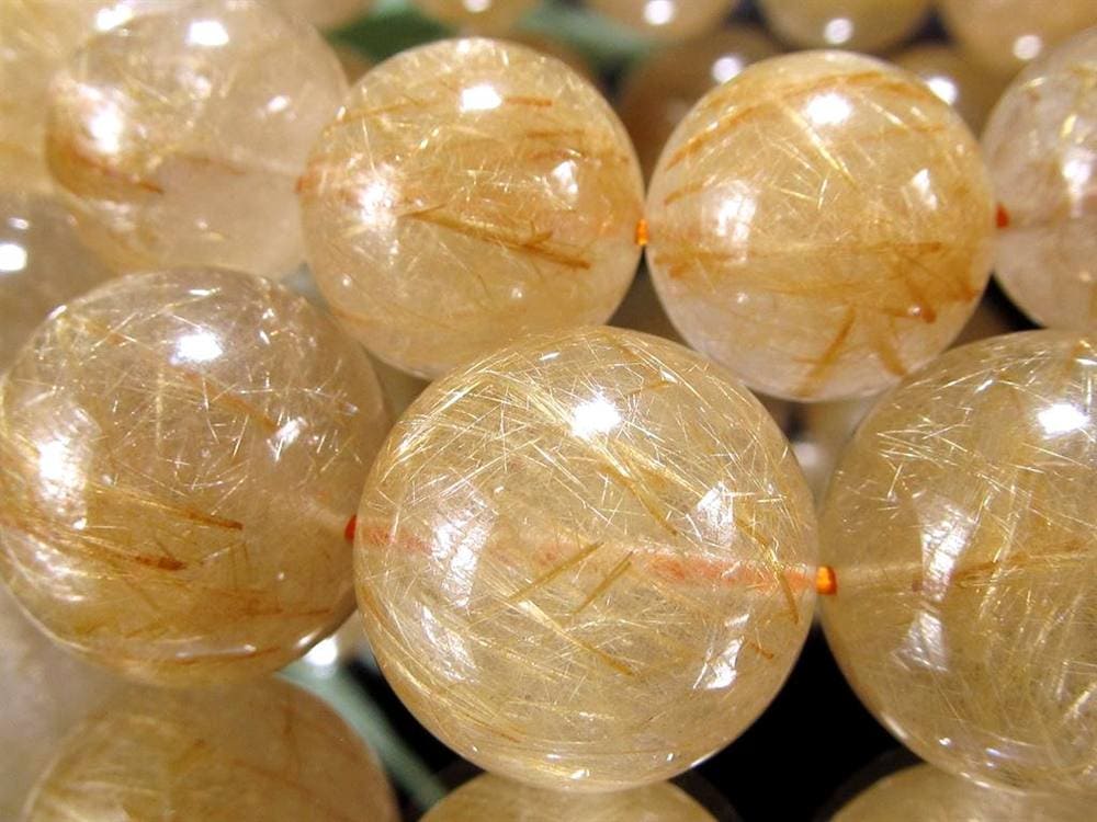 ゴールドルチルクォーツ ブレスレット ルチレイテッドクォーツ 金針水晶 パワーストーン