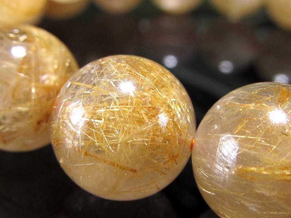 ゴールドルチルクォーツ ブレスレット ルチレイテッドクォーツ 金針水晶 パワーストーン