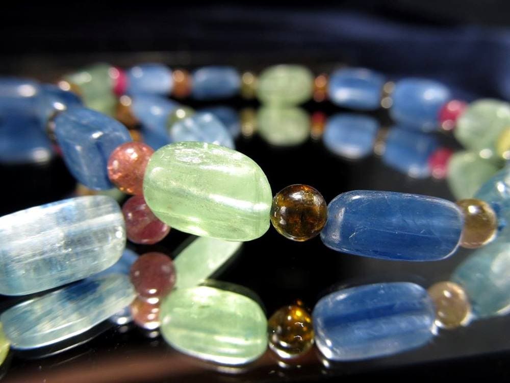 カイヤナイト トルマリン ブレスレット グリーンカイヤナイト 天然石