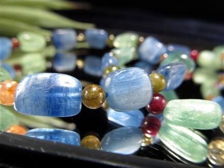 カイヤナイト トルマリン ブレスレット グリーンカイヤナイト 天然石