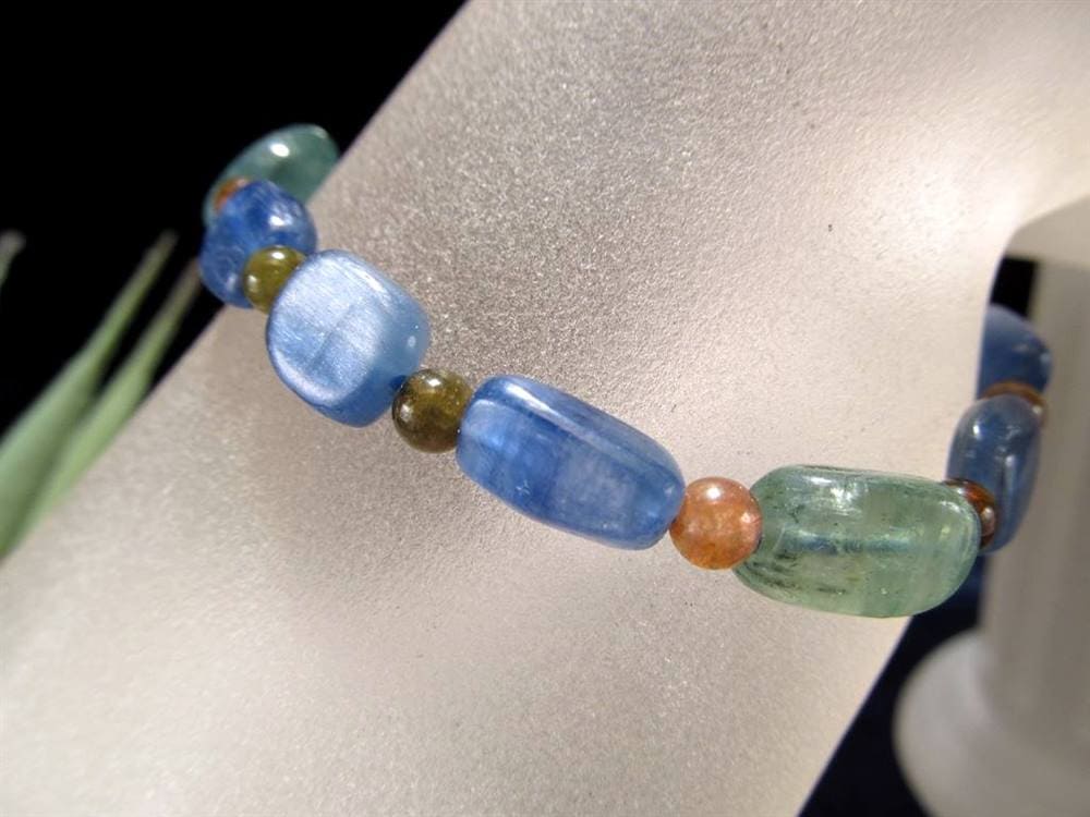 カイヤナイト トルマリン ブレスレット グリーンカイヤナイト 天然石