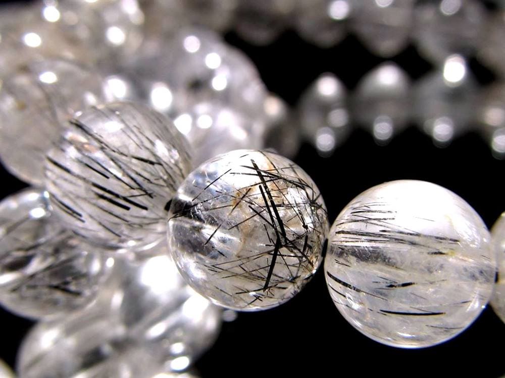 ブラックルチルクォーツ ブレスレット 黒針 ブラックトルマリン ルチルレイテッドクォーツ