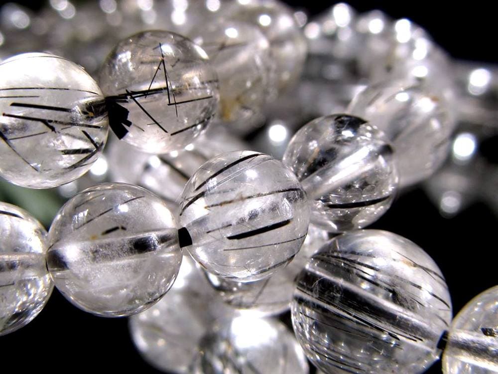 ブラックルチルクォーツ ブレスレット 黒針 ブラックトルマリン ルチルレイテッドクォーツ