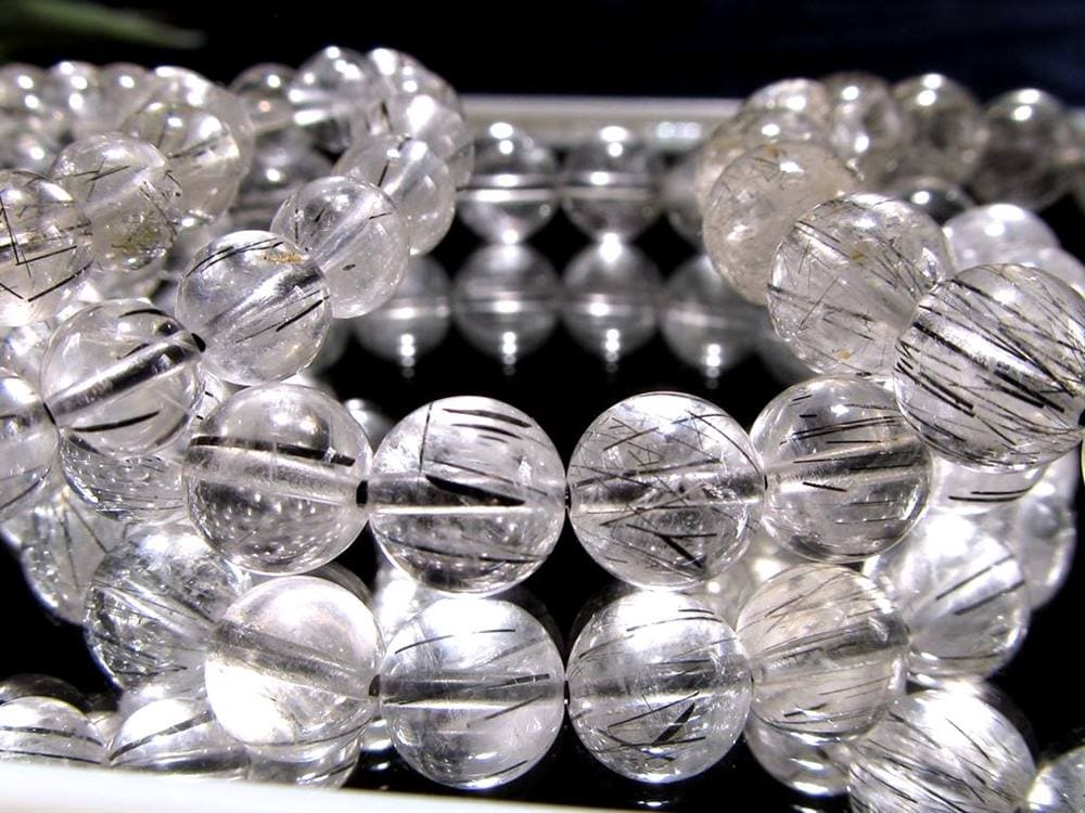 ブラックルチルクォーツ ブレスレット 黒針 ブラックトルマリン ルチルレイテッドクォーツ