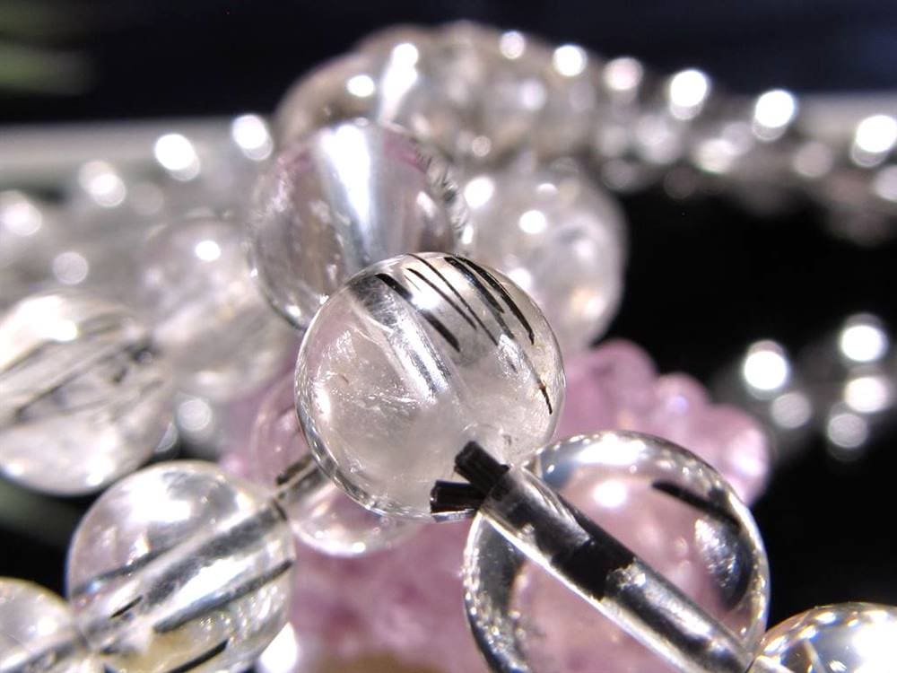 ブラックルチルクォーツ ブレスレット 黒針 ブラックトルマリン ルチルレイテッドクォーツ