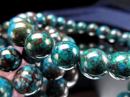 クリソコラ ブレスレット 珪孔雀石 クリソコラシリカ