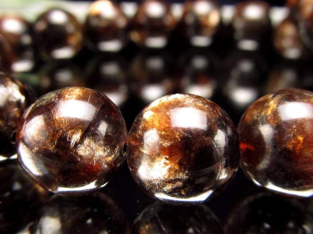 ブラックマイカ 黒雲母 雲母 ブレスレット ゴールデンマイカ