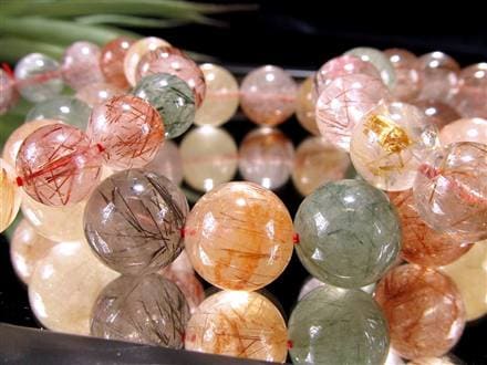 MIXルチルクォーツ ブレスレット キャッツアイ ルチルクォーツ ラビットヘア