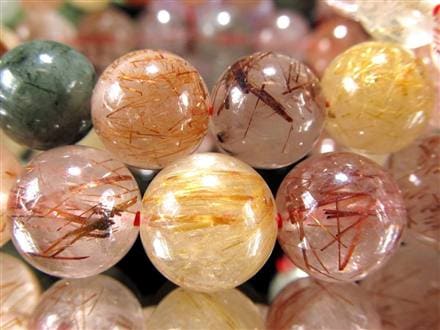 MIXルチルクォーツ ブレスレット キャッツアイ ルチルクォーツ ラビットヘア