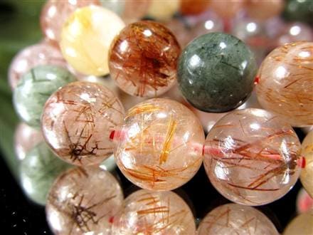 MIXルチルクォーツ ブレスレット キャッツアイ ルチルクォーツ ラビットヘア