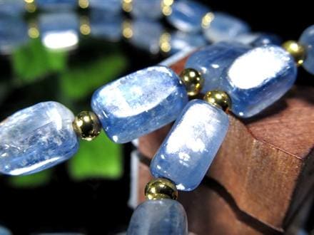 カイヤナイト 藍晶石 ブレスレット デザインブレス 天然石 タンブル