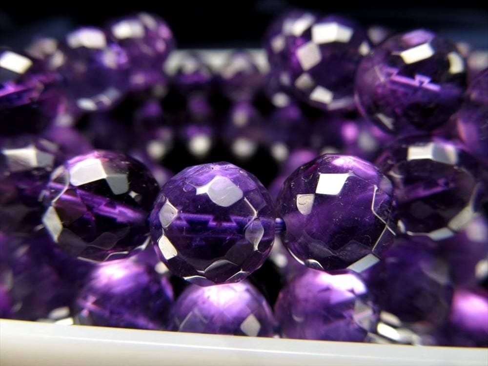 アメジスト 紫水晶 ブレスレット カット ブラジル産