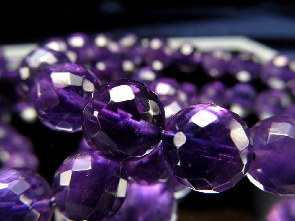 アメジスト 紫水晶 ブレスレット カット ブラジル産