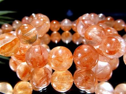 レッドライモナイトインクォーツ 褐鉄鉱入り水晶 ブレスレット マダガスカル産 ライモナイトインクォーツ