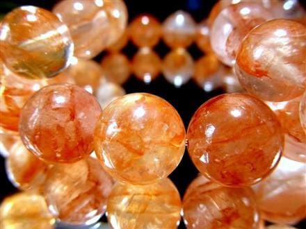 レッドライモナイトインクォーツ 褐鉄鉱入り水晶 ブレスレット マダガスカル産 ライモナイトインクォーツ