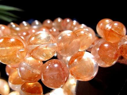 レッドライモナイトインクォーツ 褐鉄鉱入り水晶 ブレスレット マダガスカル産 ライモナイトインクォーツ