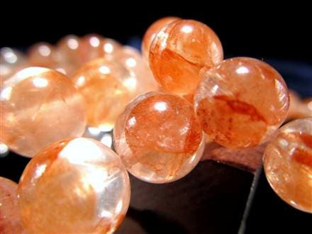レッドライモナイトインクォーツ 褐鉄鉱入り水晶 ブレスレット マダガスカル産 ライモナイトインクォーツ