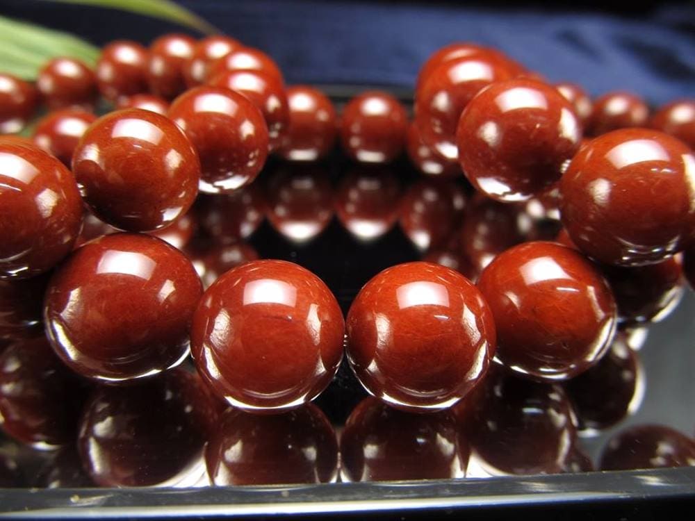 レッドルチルクォーツ ブレスレット レッドブラウンルチル 子宝 マホガニー