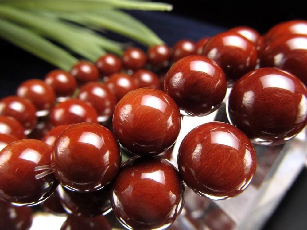 レッドルチルクォーツ ブレスレット レッドブラウンルチル 子宝 マホガニー