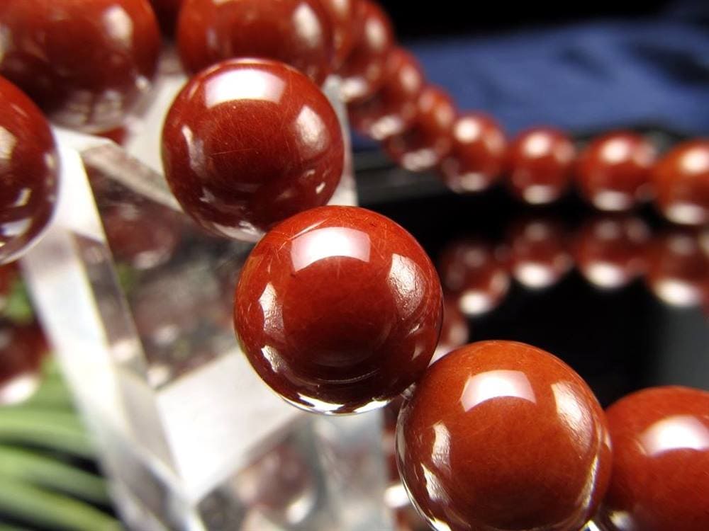 レッドルチルクォーツ ブレスレット レッドブラウンルチル 子宝 マホガニー