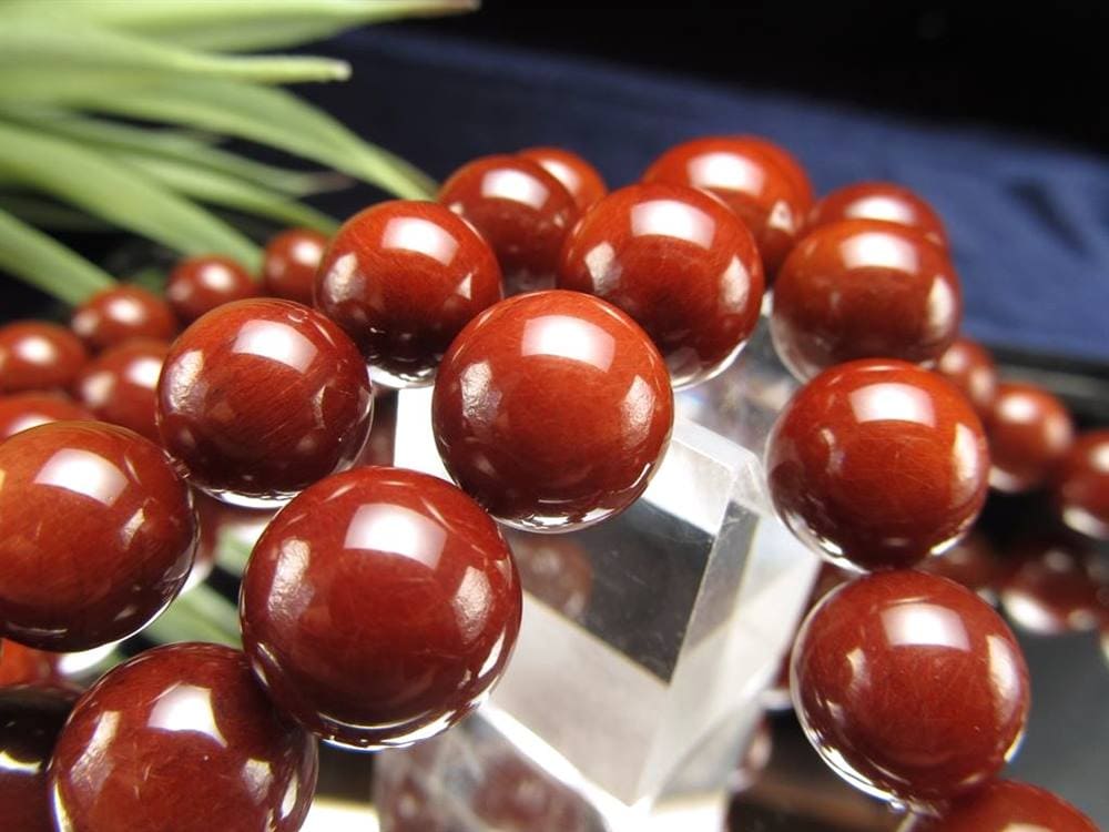 レッドルチルクォーツ ブレスレット レッドブラウンルチル 子宝 マホガニー