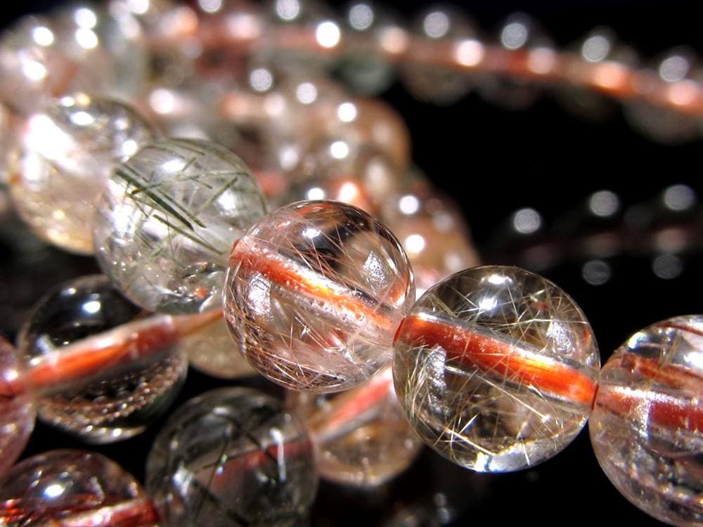 ルチルクォーツ 福禄寿 ブレスレット マルチカラー 金運