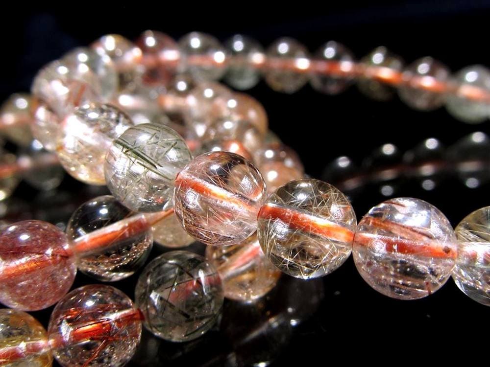 ルチルクォーツ 福禄寿 ブレスレット マルチカラー 金運