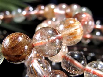 ルチルクォーツ 福禄寿 ブレスレット マルチカラー 金運