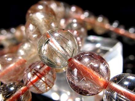 ルチルクォーツ 福禄寿 ブレスレット マルチカラー 金運